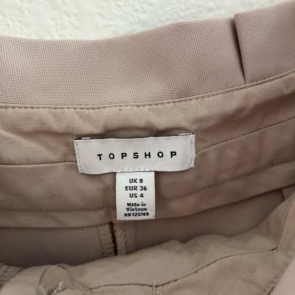TOPSHOP | Emilie Paperbag Waist Tapered High Waist Trousers | Size 4 - Picture 4 of 11